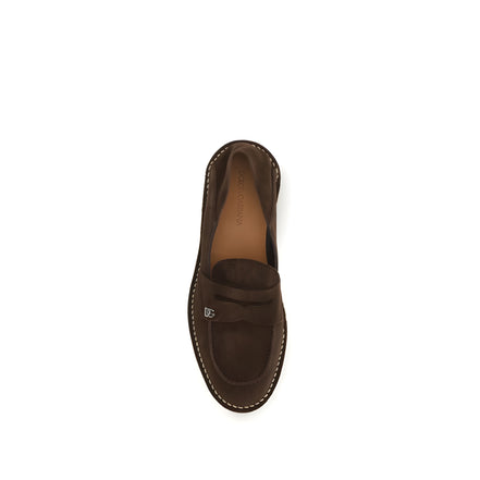 Dolce & Gabbana Brown Slip-On Loafers
