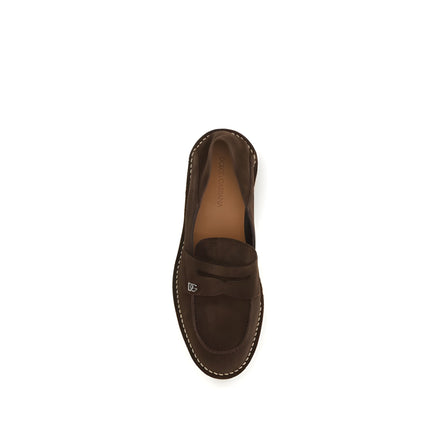 Dolce & Gabbana Brown Slip-On Loafers