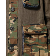 Dolce & Gabbana Jachetă tip cămașă din in maro camuflaj