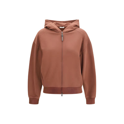 Hanorac Brunello Cucinelli maro din bumbac