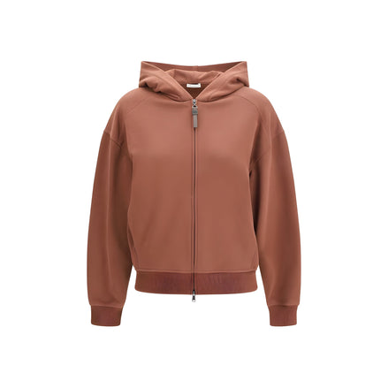 Hanorac Brunello Cucinelli maro din bumbac