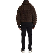 Palton maro din shearling Bottega Veneta