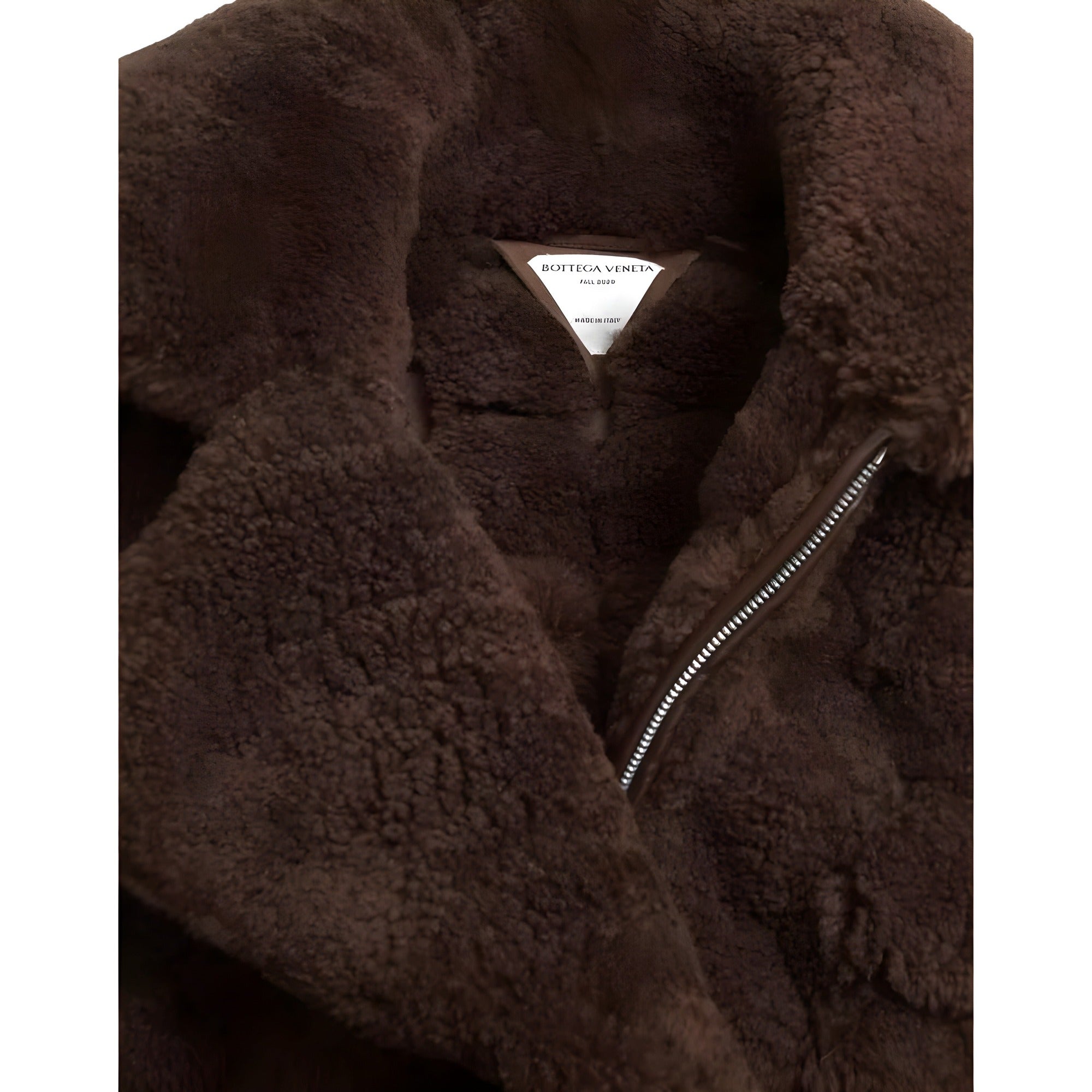 Palton maro din shearling Bottega Veneta