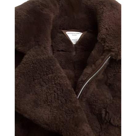 Palton maro din shearling Bottega Veneta