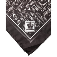 Dolce & Gabbana Brown Jazz Club Square Handkerchief 32cm x 31cm Scarf