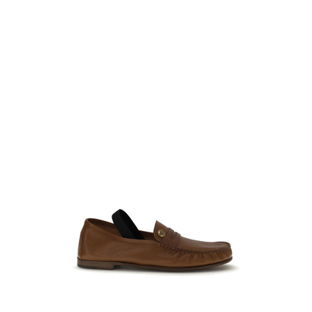 Mocasini slip-on din piele maro Versace