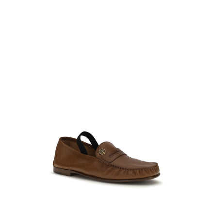 Mocasini slip-on din piele maro Versace
