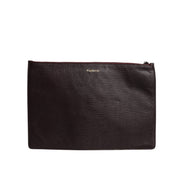 Dolce & Gabbana Brown Leather #DGFAMILY Embellished Clutch Pouch Bag