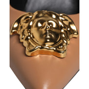 Versace Brown Leather High Heel Pumps