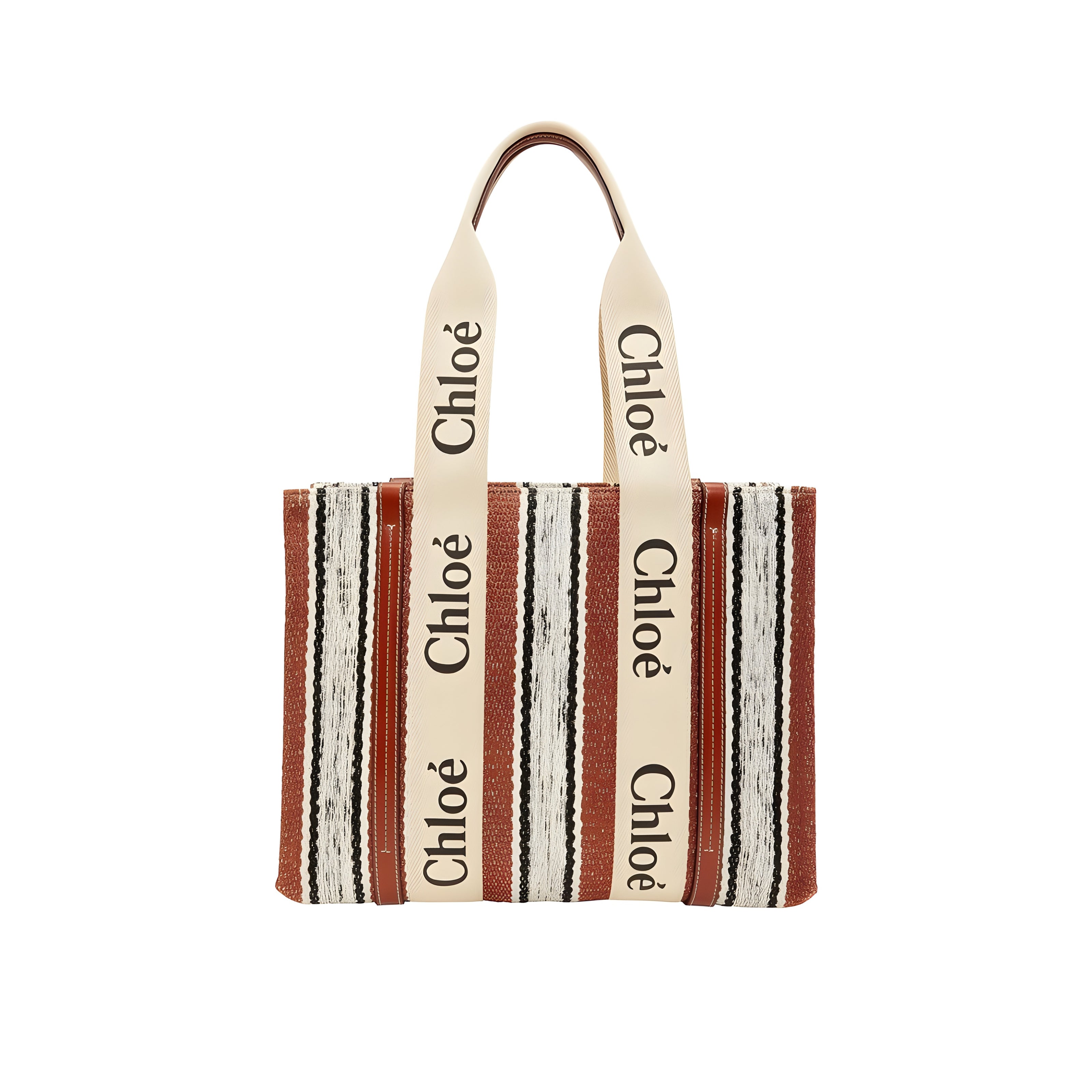 Chloé Brown Linen Tote Bag