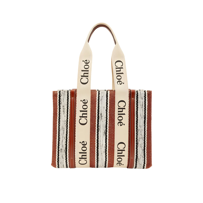 Chloé Brown Linen Tote Bag