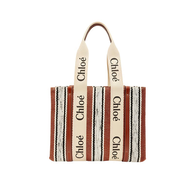 Chloé Brown Linen Tote Bag