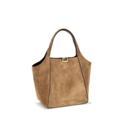 Brunello Cucinelli Geantă Bucket Bej din Piele Întoarsă