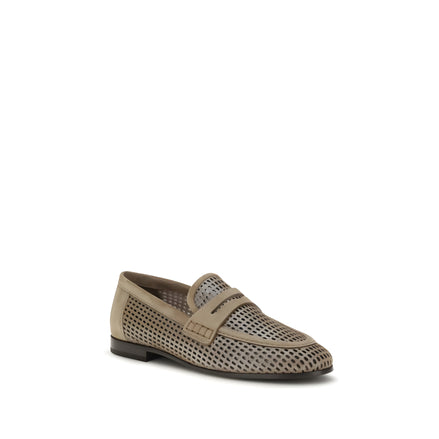 Brunello Cucinelli Beige Slip-On Loafers