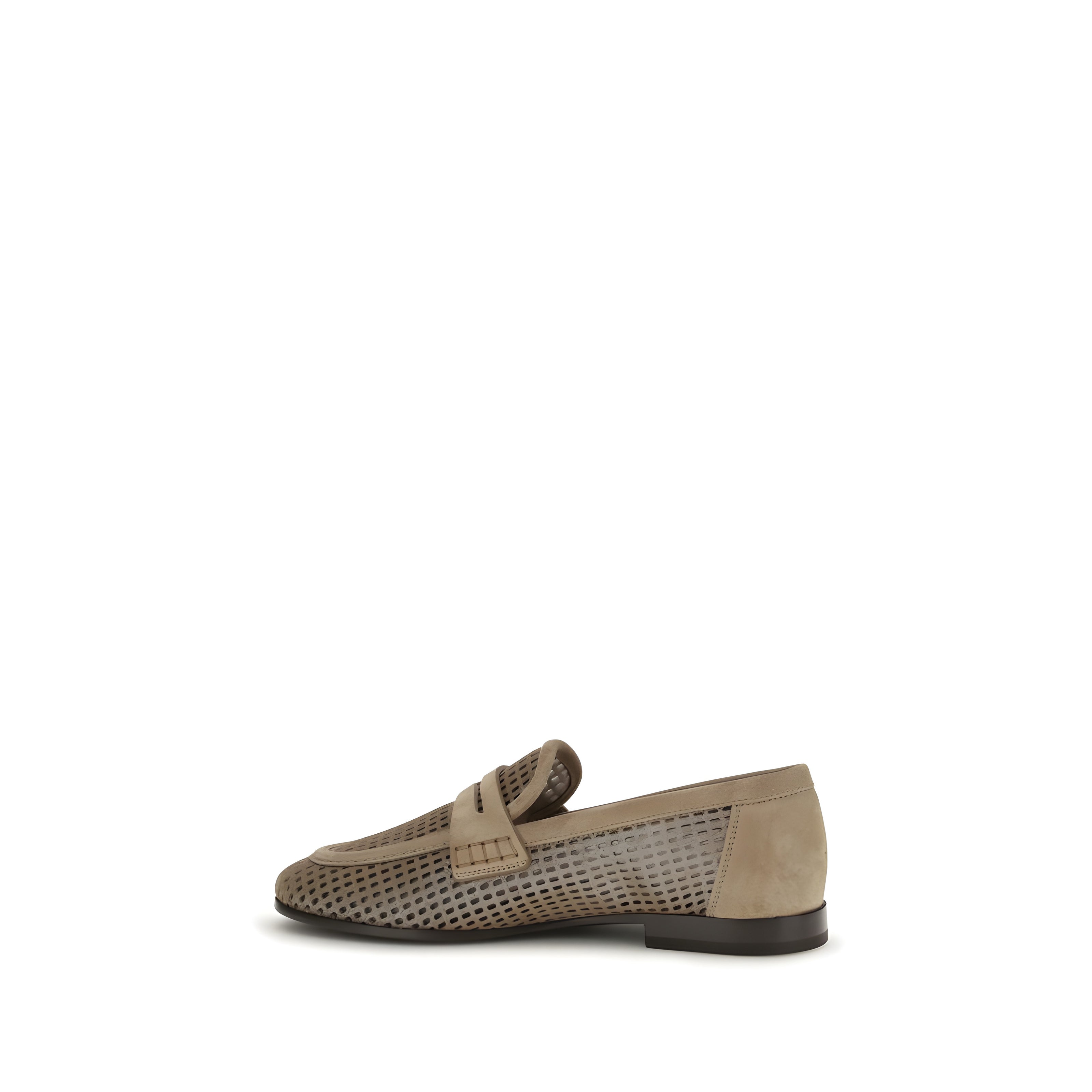 Brunello Cucinelli Beige Slip-On Loafers