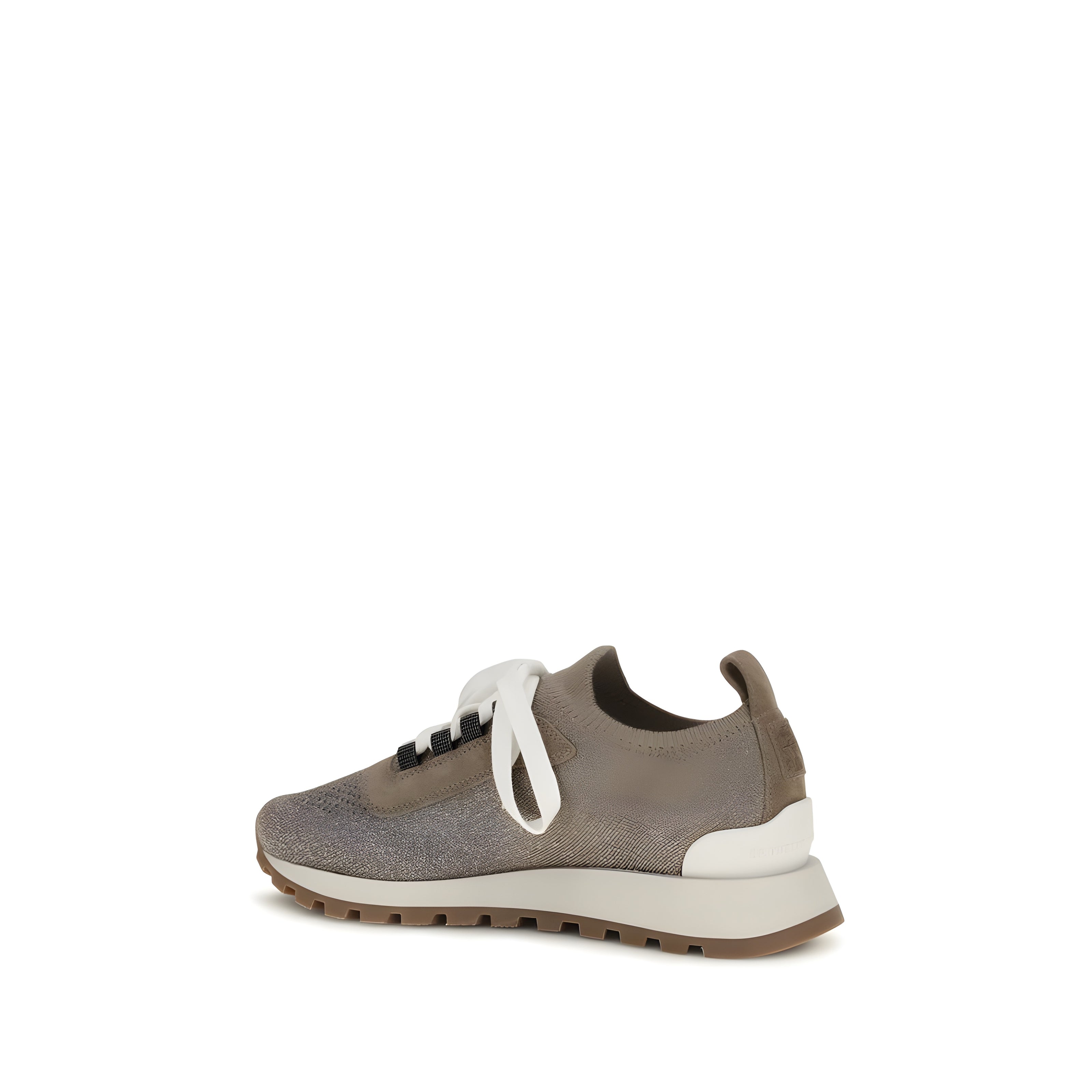 Adidași Brunello Cucinelli bej din bumbac, cu talpă groasă