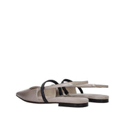 Brunello Cucinelli Beige Leather Ballet Flats