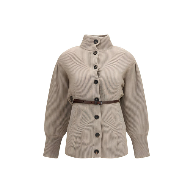 Brunello Cucinelli Cardigan Bej din Lână