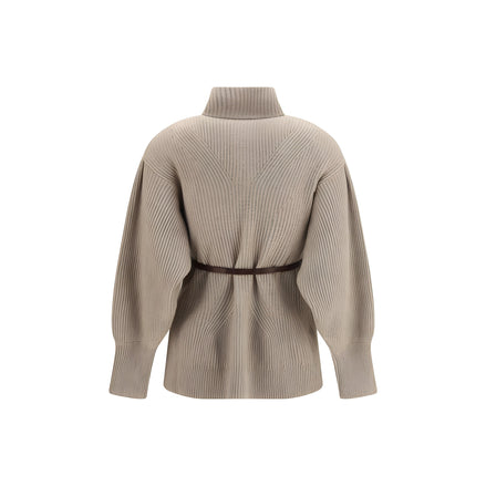 Brunello Cucinelli Cardigan Bej din Lână