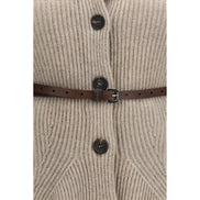 Brunello Cucinelli Cardigan Bej din Lână