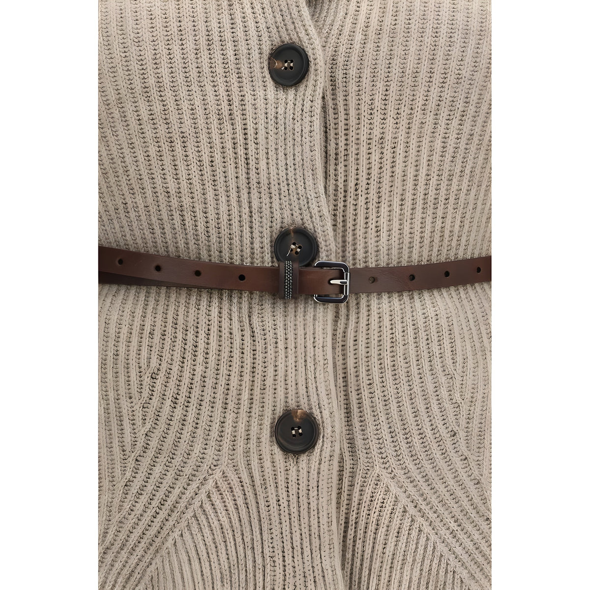 Brunello Cucinelli Cardigan Bej din Lână