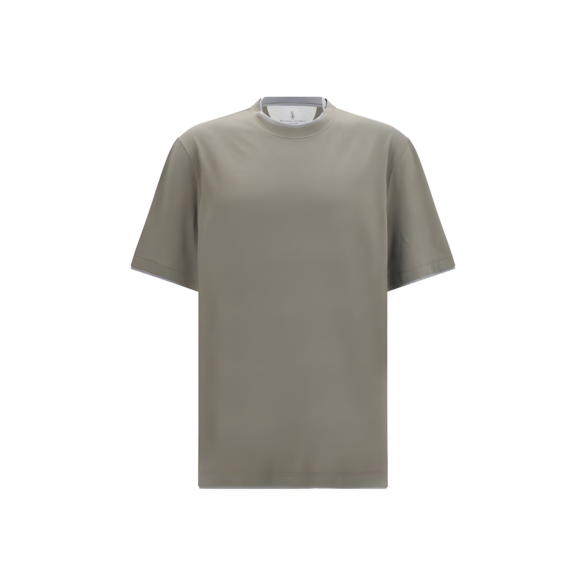 Tricou Brunello Cucinelli bicolor din bumbac