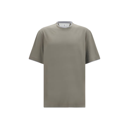 Tricou Brunello Cucinelli bicolor din bumbac