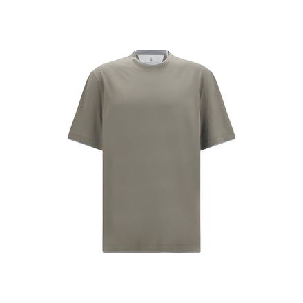 Tricou Brunello Cucinelli bicolor din bumbac