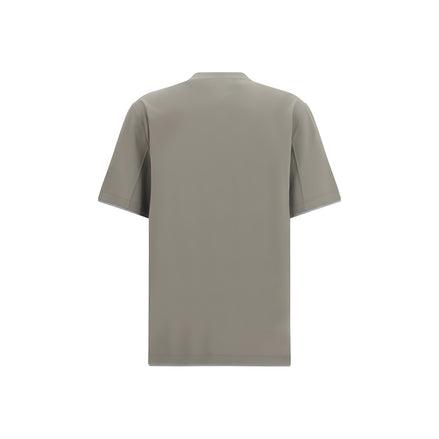 Tricou Brunello Cucinelli bicolor din bumbac