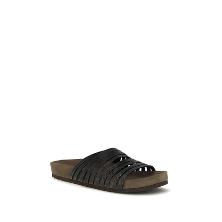 Brunello Cucinelli Black Flat Sandals