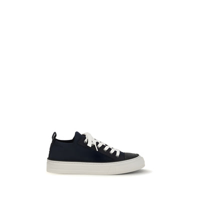 Brunello Cucinelli Blue Cotton Low Top Sneakers