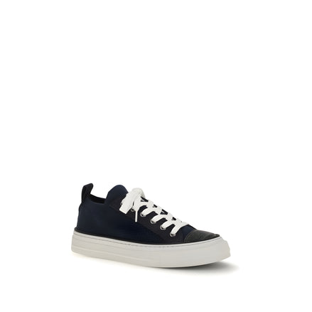 Brunello Cucinelli Blue Cotton Low Top Sneakers