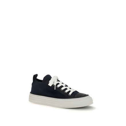 Brunello Cucinelli Blue Cotton Low Top Sneakers