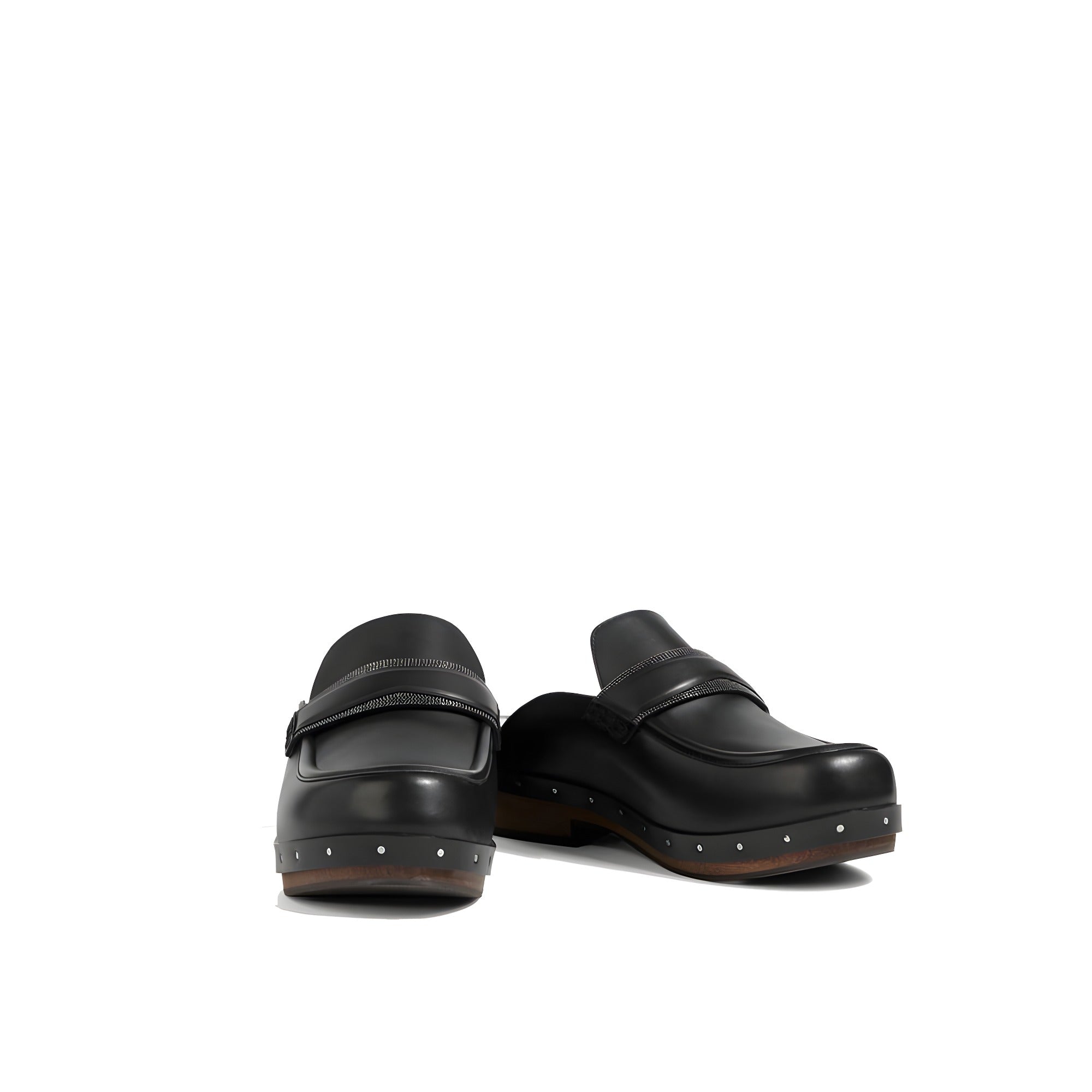 Papuci Brunello Cucinelli negri din piele
