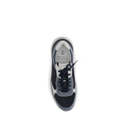 Sneakers atletici Brunello Cucinelli albaștri din piele