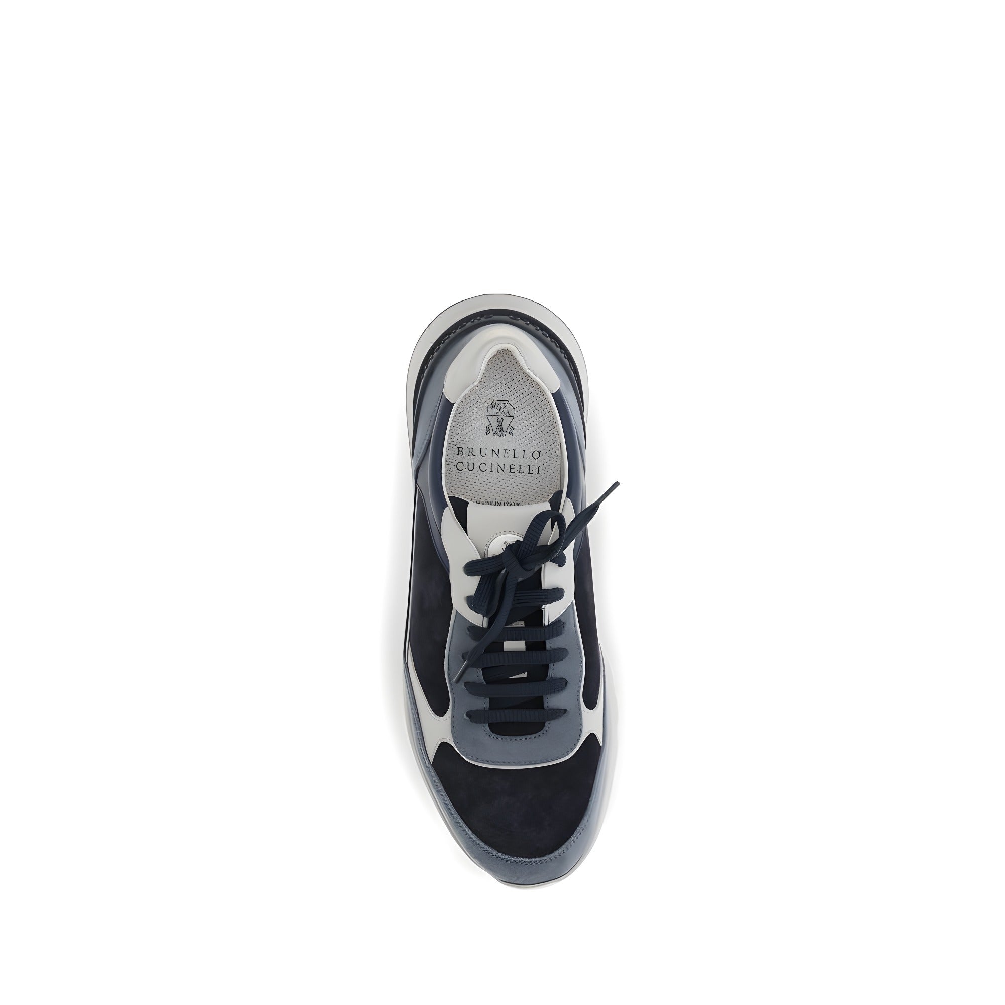 Sneakers atletici Brunello Cucinelli albaștri din piele