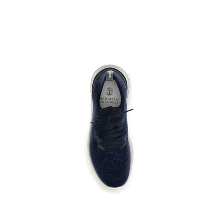 Brunello Cucinelli Blue Cotton Athletic Sneakers
