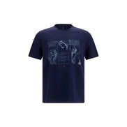 Brunello Cucinelli Blue Cotton T-Shirt