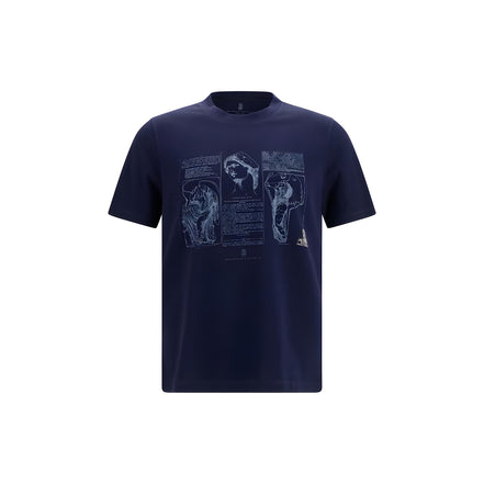Brunello Cucinelli Blue Cotton T-Shirt