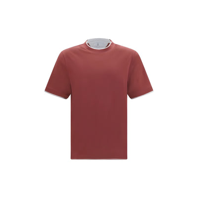 Tricou Brunello Cucinelli bordo din bumbac