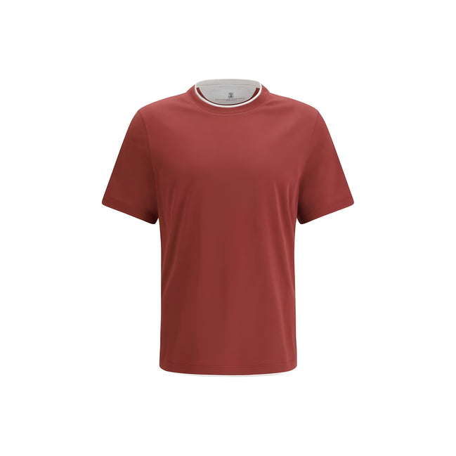 Tricou Brunello Cucinelli bordo din bumbac