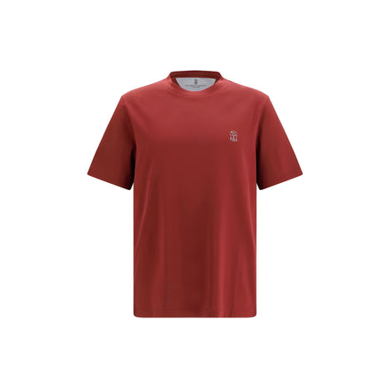 Brunello Cucinelli Bordeaux Cotton T-Shirt