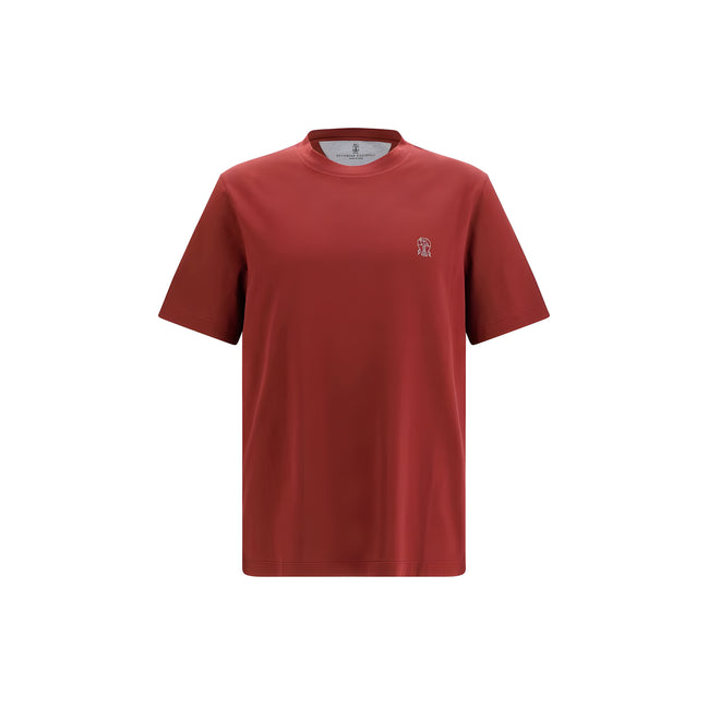 Brunello Cucinelli Bordeaux Cotton T-Shirt