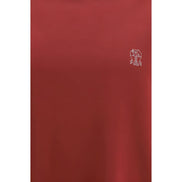 Tricou Brunello Cucinelli Bordeaux din bumbac