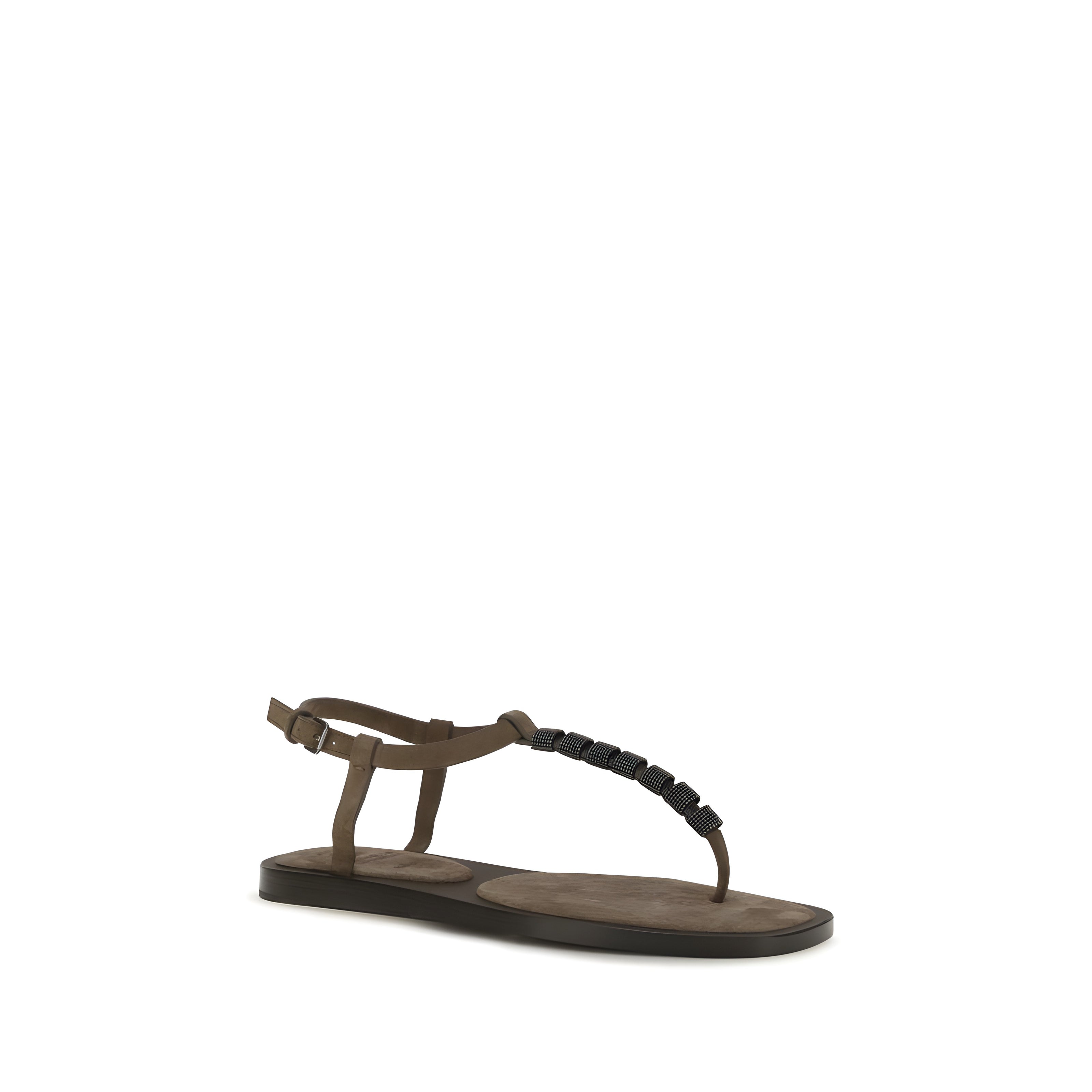 Brunello Cucinelli Brown Flat Sandals