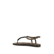Brunello Cucinelli Brown Flat Sandals