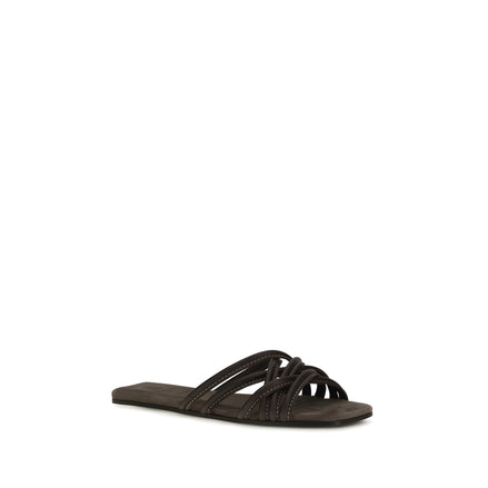 Brunello Cucinelli Brown Flat Sandals