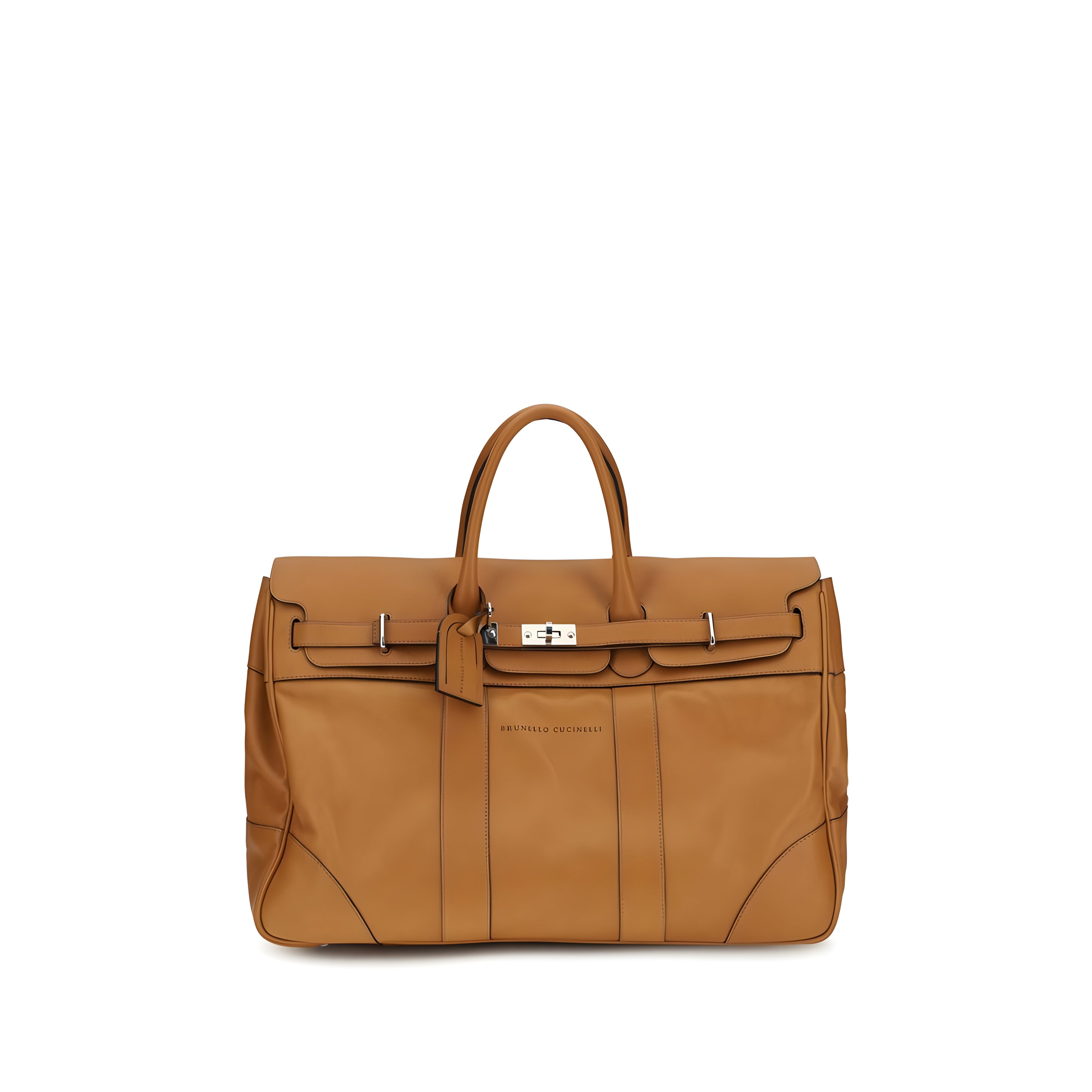Brunello Cucinelli Brown Leather Travel Bag