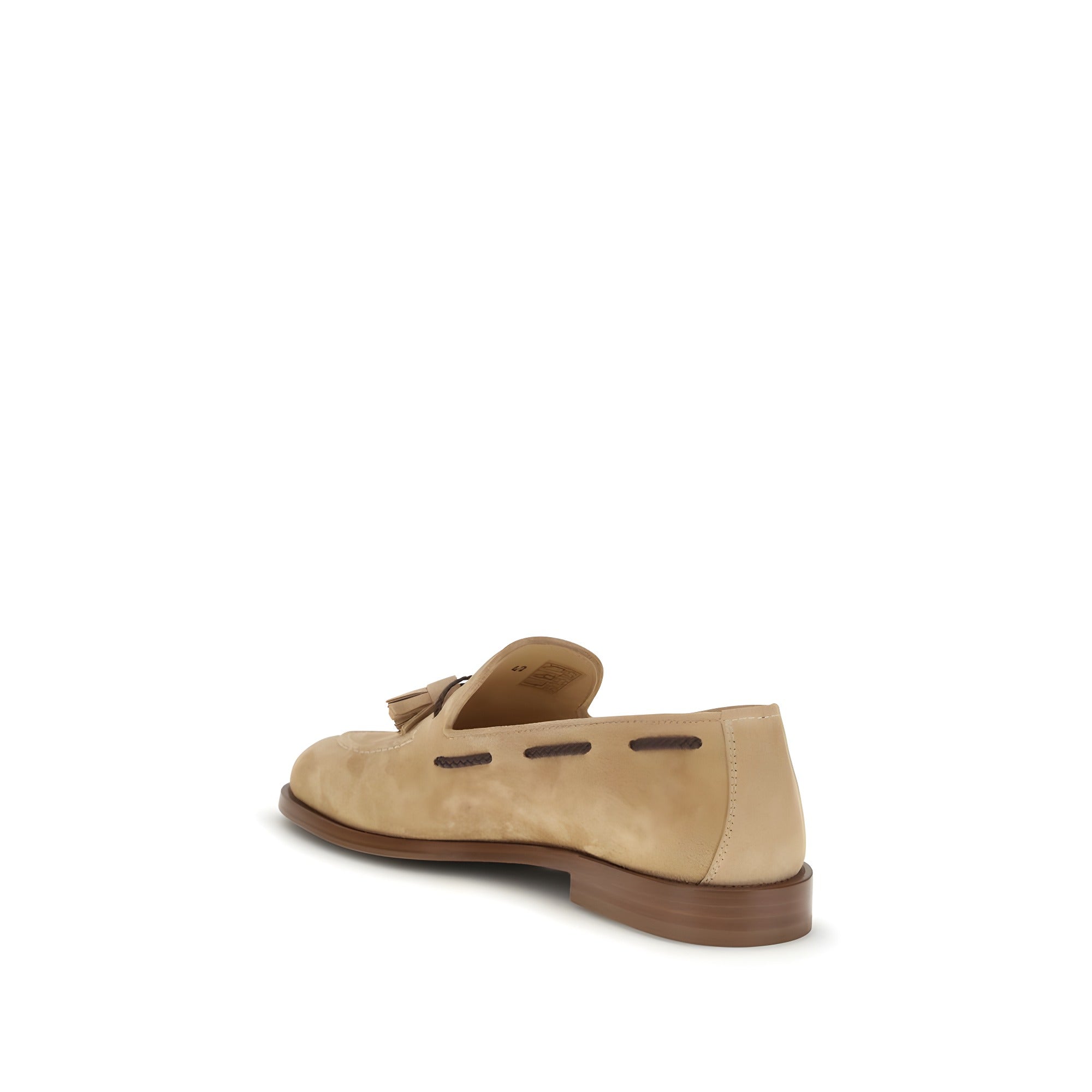 Brunello Cucinelli Brown Calf Leather  Slip-On Loafers
