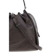 Brunello Cucinelli Brown Calf Leather Shoulder Bag